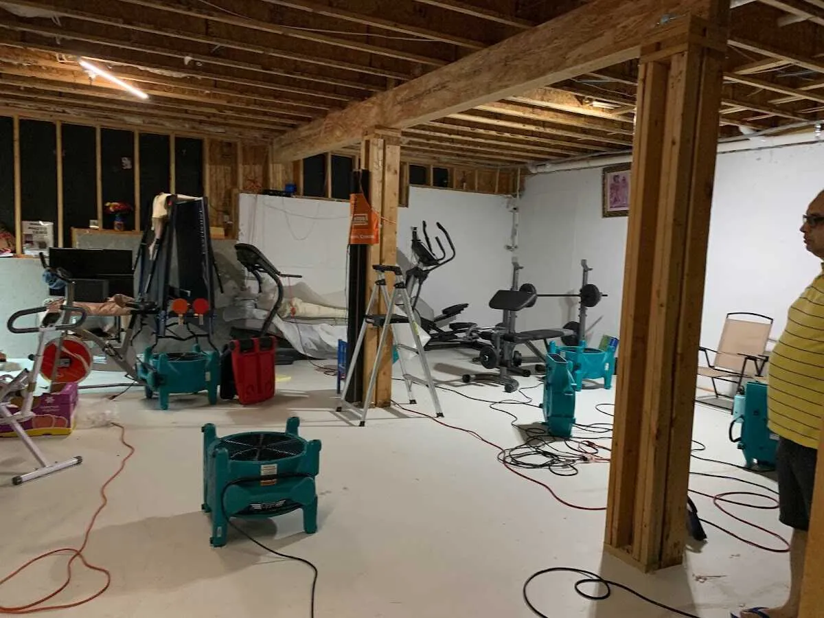 Basement drying equipment setup for Odor Removal & Deodorization in East Whiteland