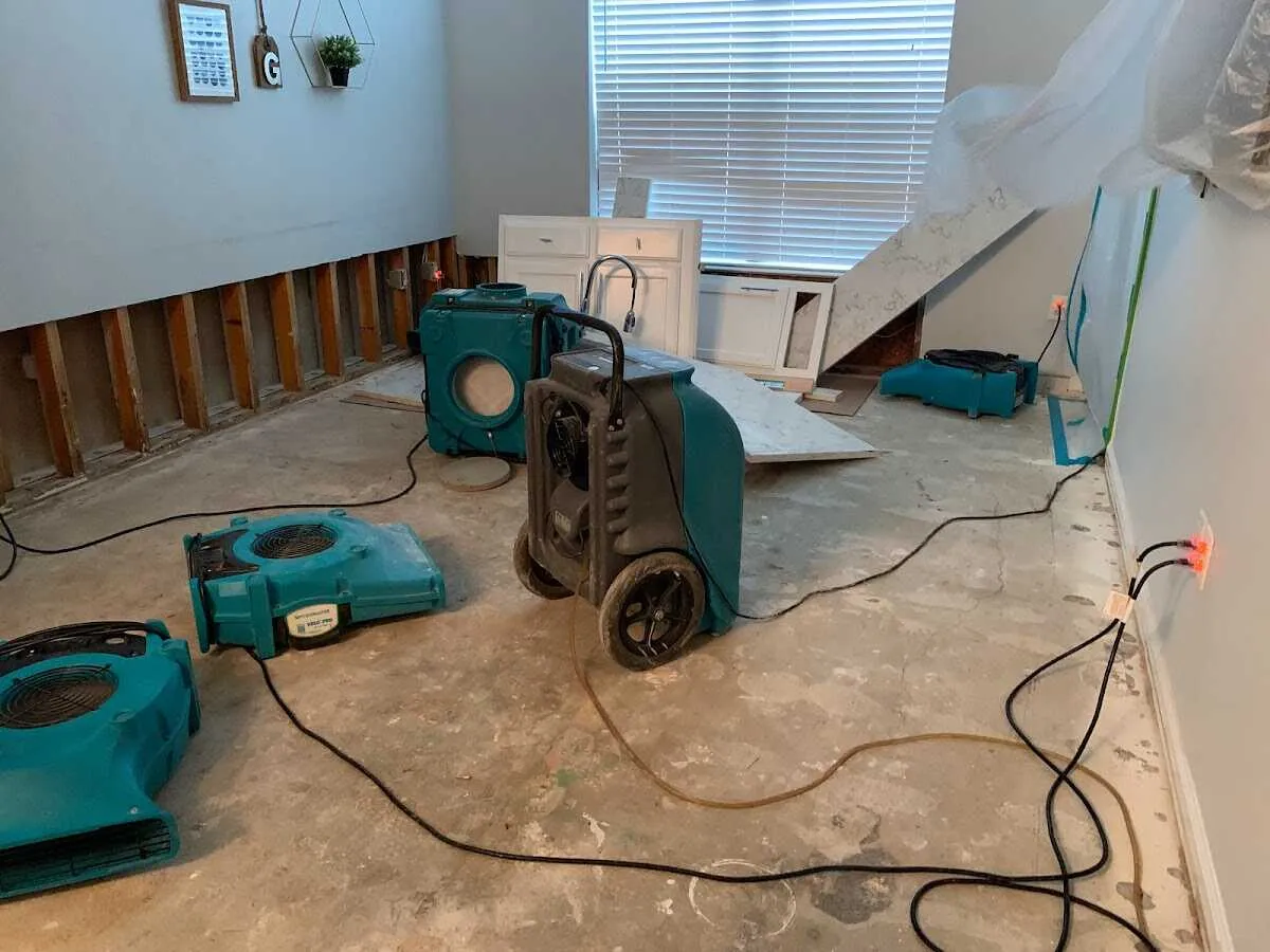 Dehumidifier in flood-cut room for Water Damage Restoration in East Whiteland
